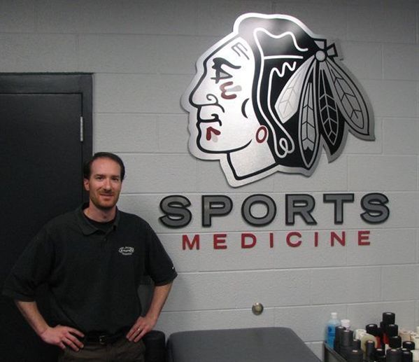 AthletiCo's Patrick Becker provides rehabilitation services for the Chicago Blackhawks.