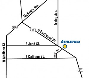 Map of Athletico Physical therapy office in Woodstock IL