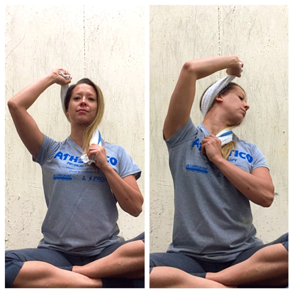 assisted neck twist stretch