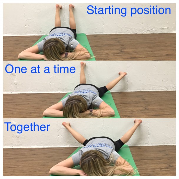 prone double internal rotation stretch