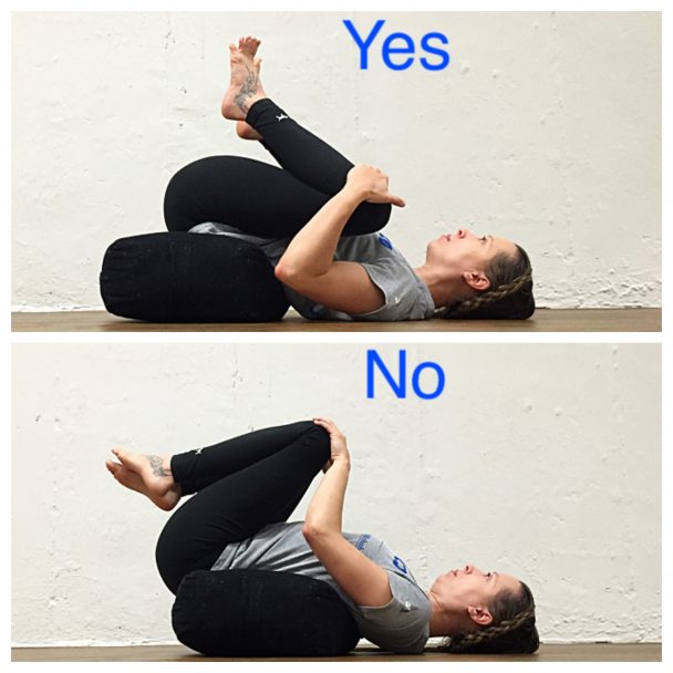 stretch of the week - supported hugging knees