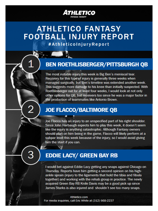 athletico fantasy football injury report week 7
