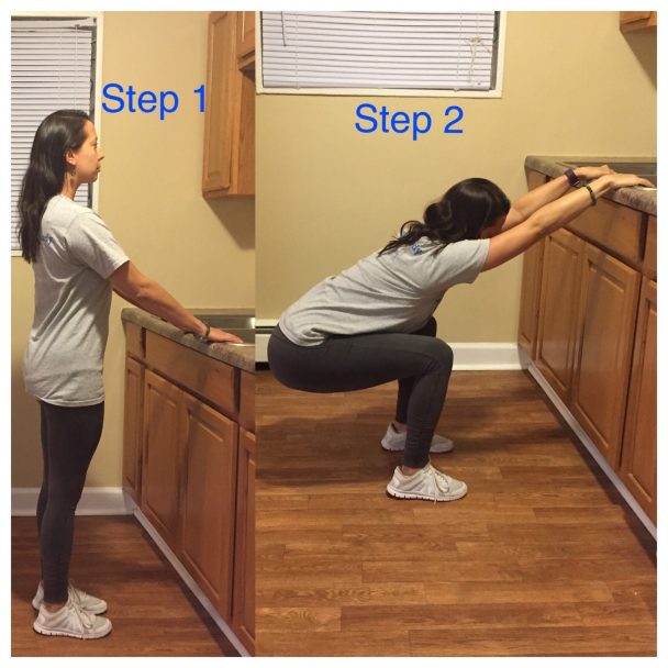 stretch of the week squat with kitchen sink
