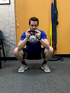 Goblet Squat Dorsiflexion Stretch