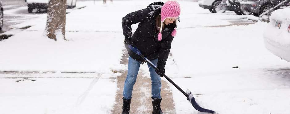 snow winter shoveling exercise tips